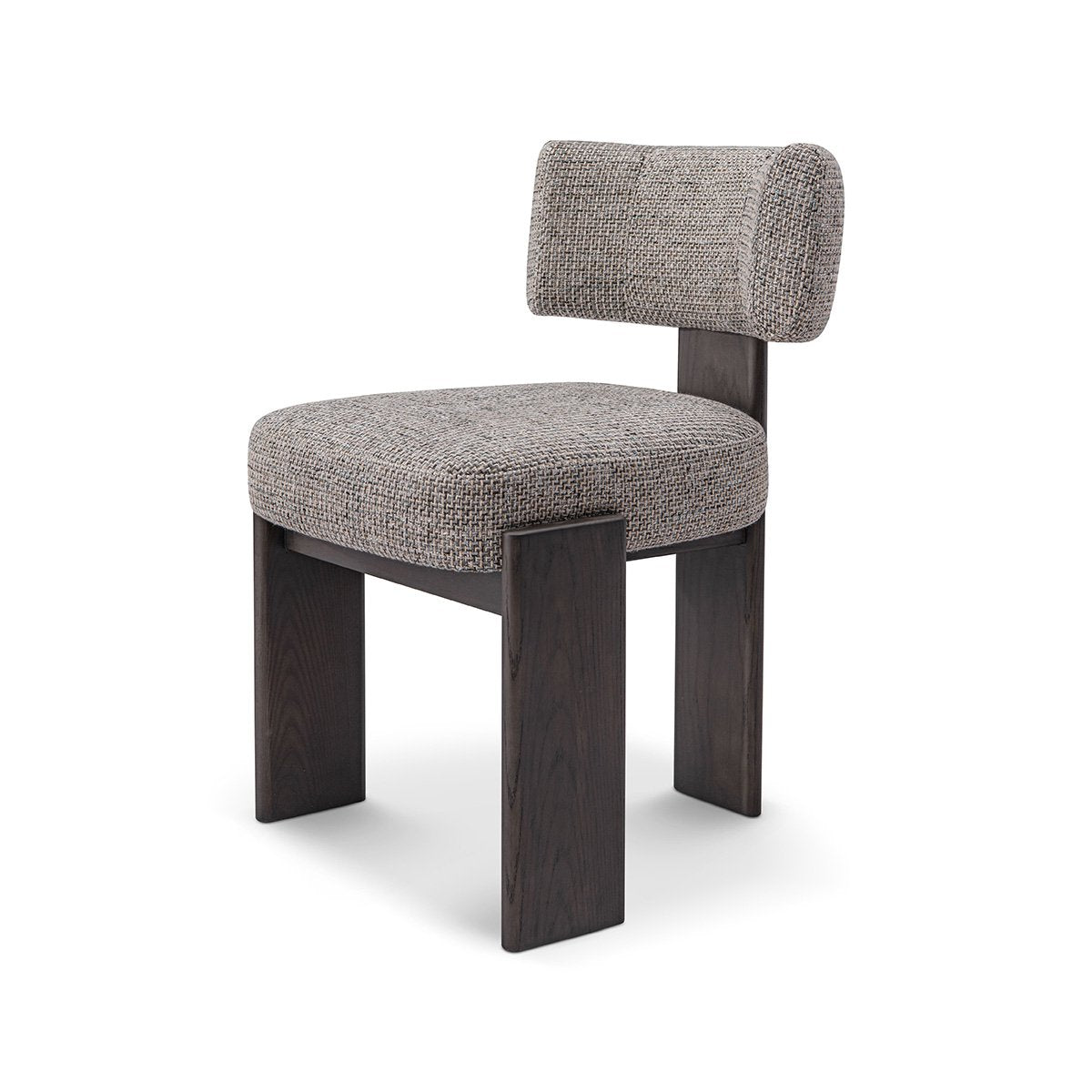 Maison Debrah Ashven Sedia dark grey ash wood dining chair with warm grey woven seat and back — view 2