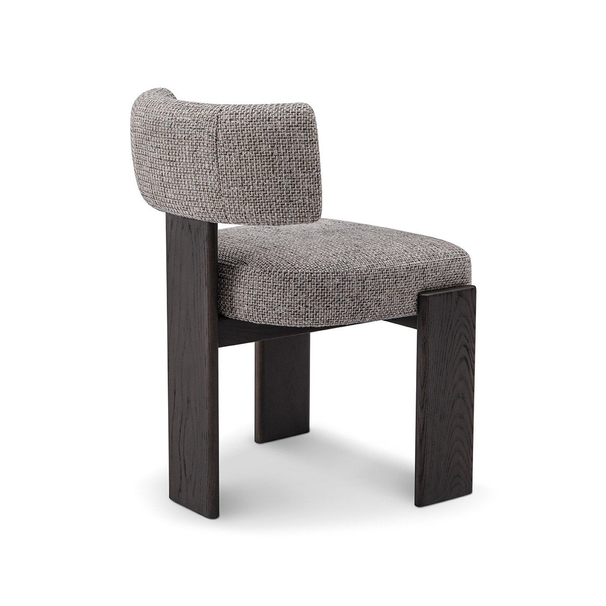 Maison Debrah Ashven Sedia dark grey ash wood dining chair with warm grey woven seat and back — view 3