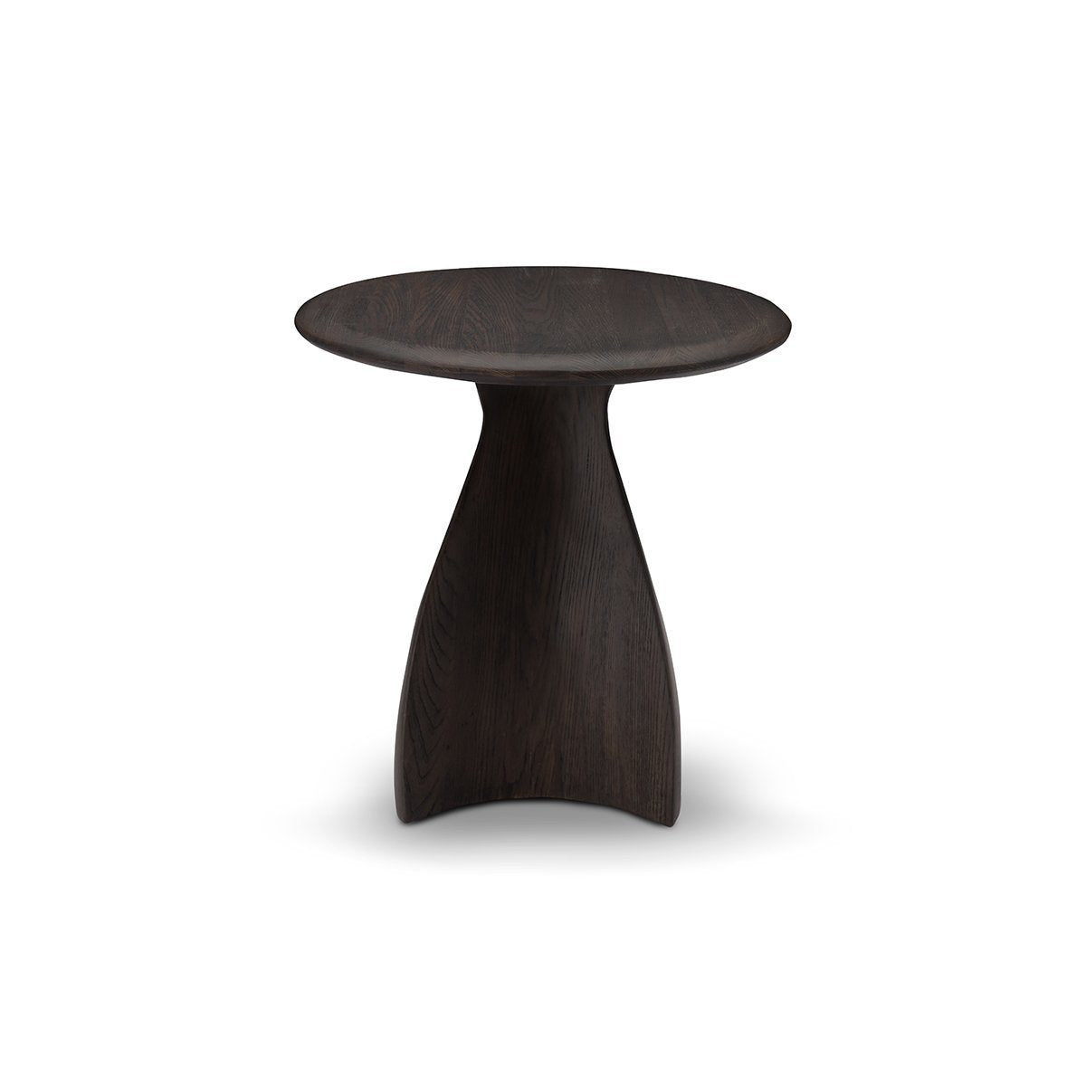 Draven Flared Pedestal Side Table in Dark Grey Elm, Maison Debrah, , ,
