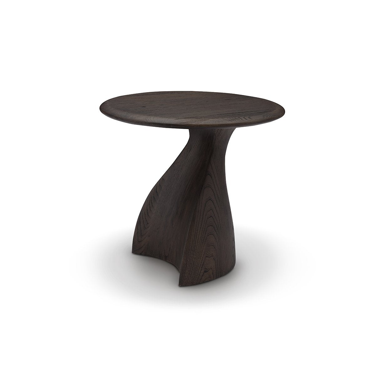 Draven Flared Pedestal Side Table in Dark Grey Elm, Maison Debrah, , ,