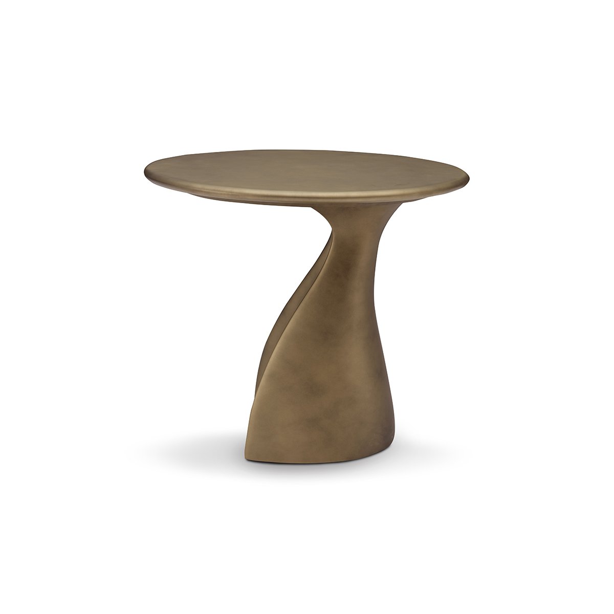 Elvior Twisted Stem Side Table in Vintage Brass Finish, Maison Debrah, , ,