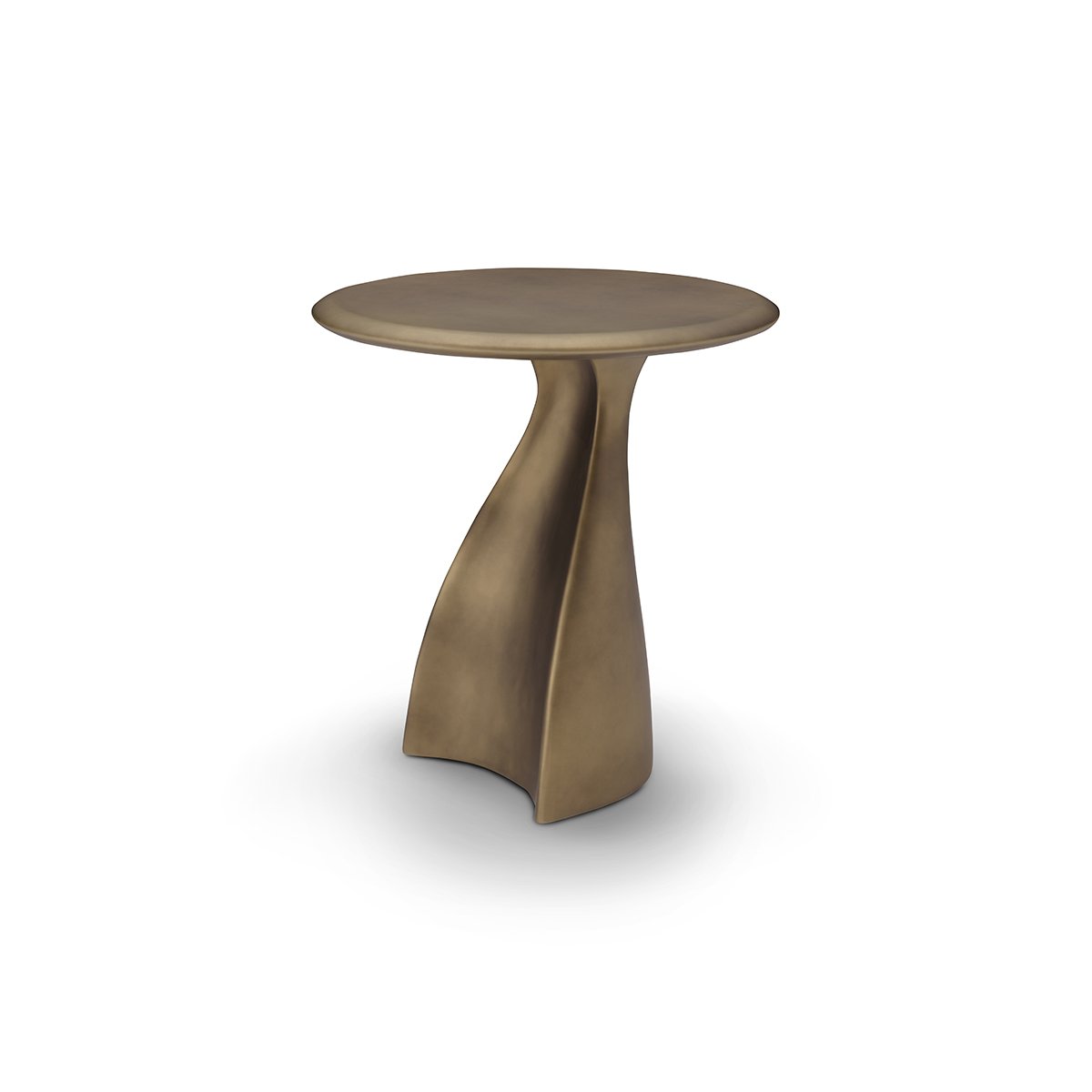 Elvior Twisted Stem Side Table in Vintage Brass Finish, Maison Debrah, , ,