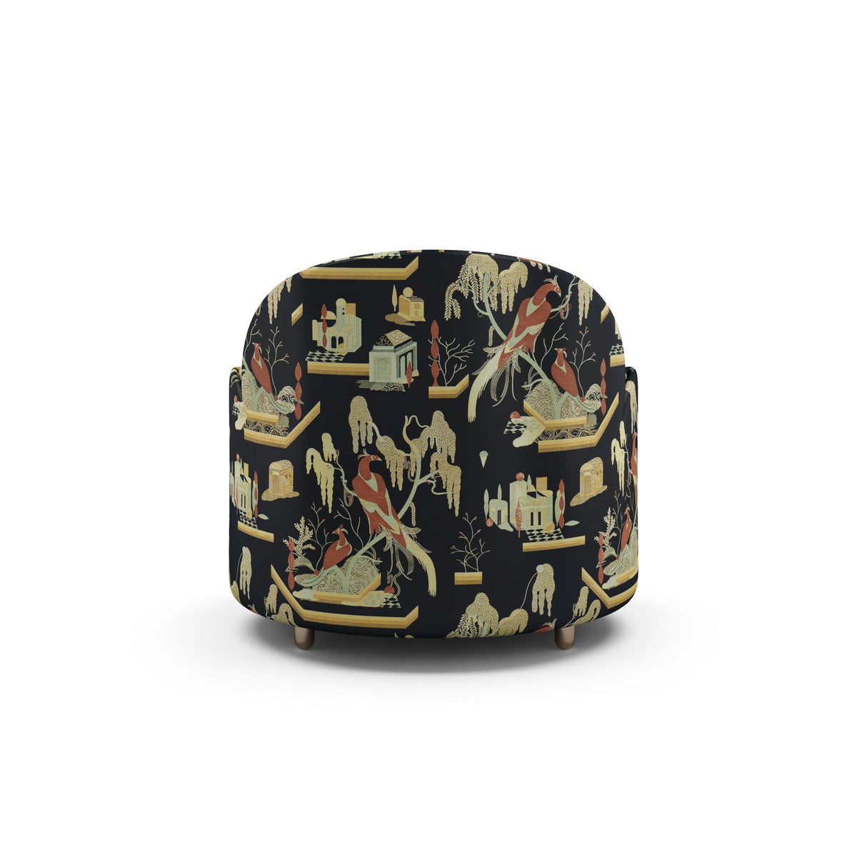 Strings Armchair - Plush Black-Beige Jacquard Fabric, Cocolea, , ,