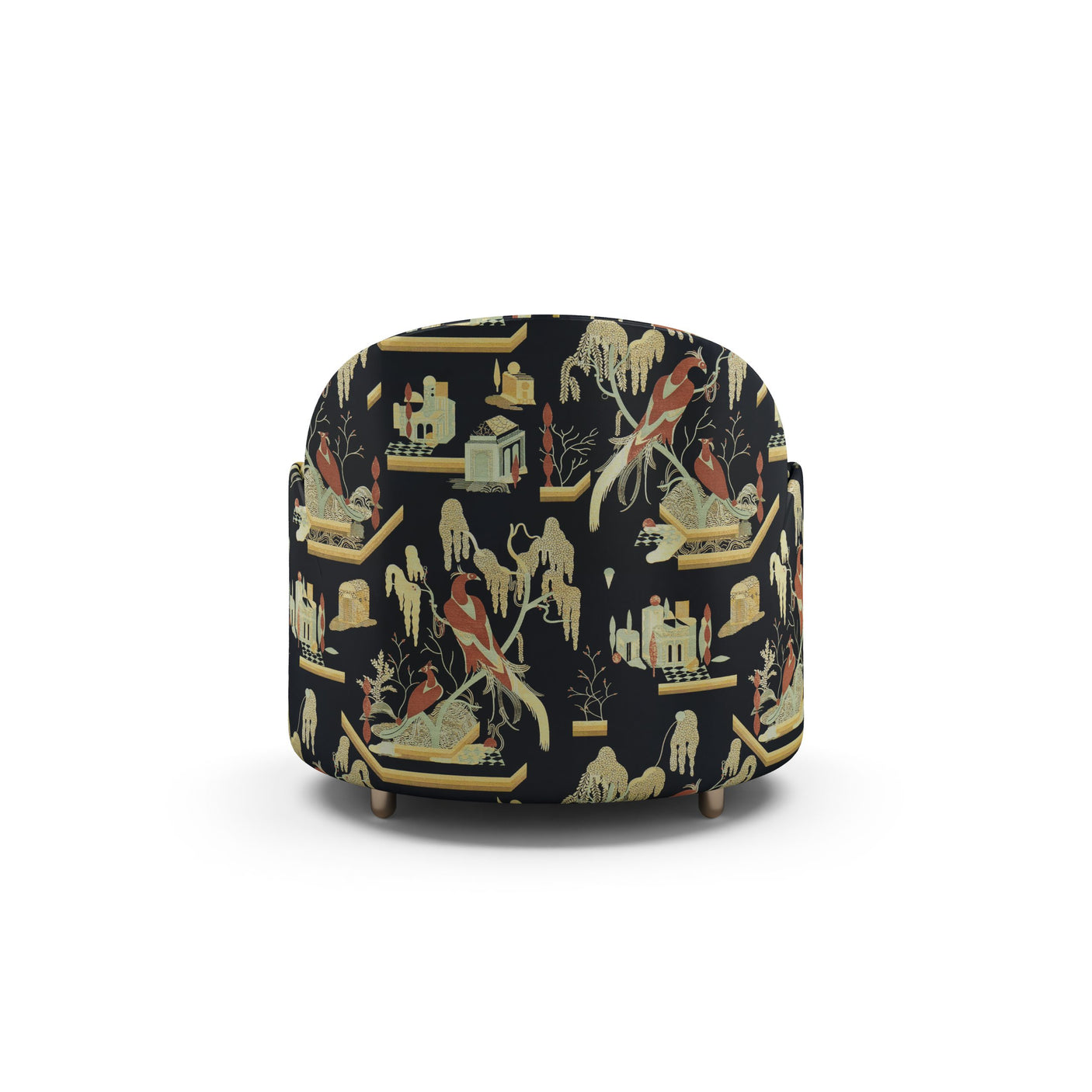 Strings Armchair - Plush Black-Beige Jacquard Fabric, Cocolea, , ,