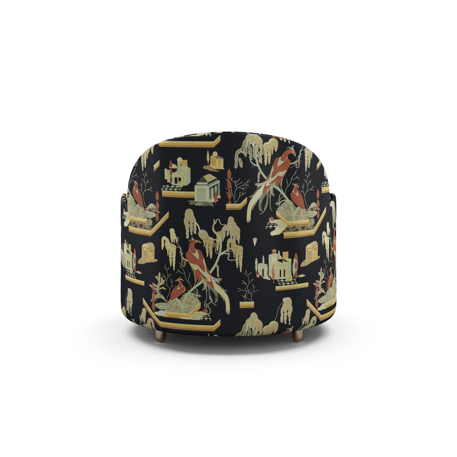 Strings Armchair - Plush Black-Beige Jacquard Fabric, Cocolea, , ,