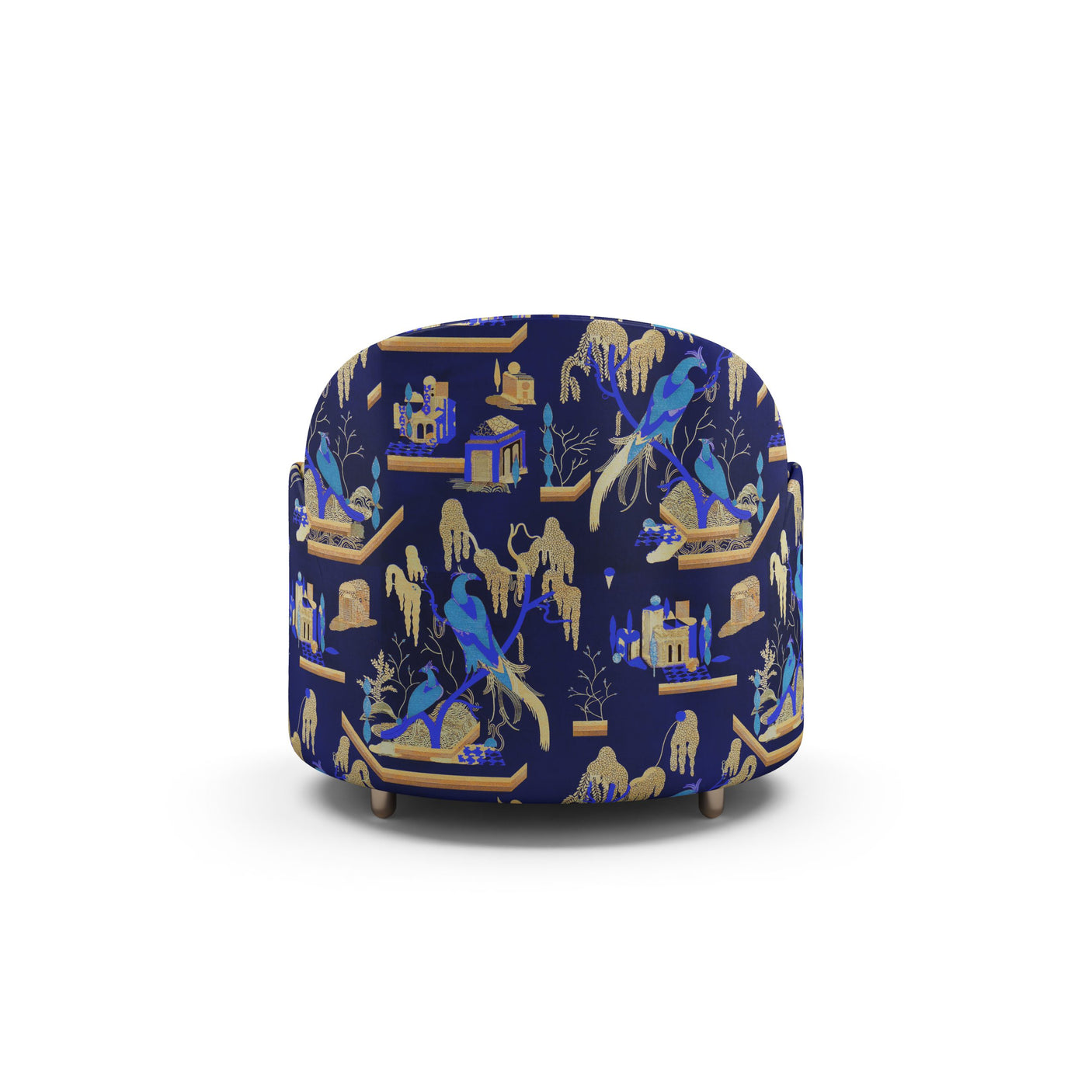 Strings Armchair - Plush Blue Jacquard Fabric, Cocolea, , ,