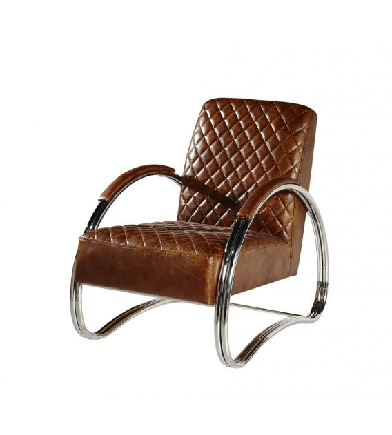 Pleated Leather Lounge Armchair, Cocolea, , ,