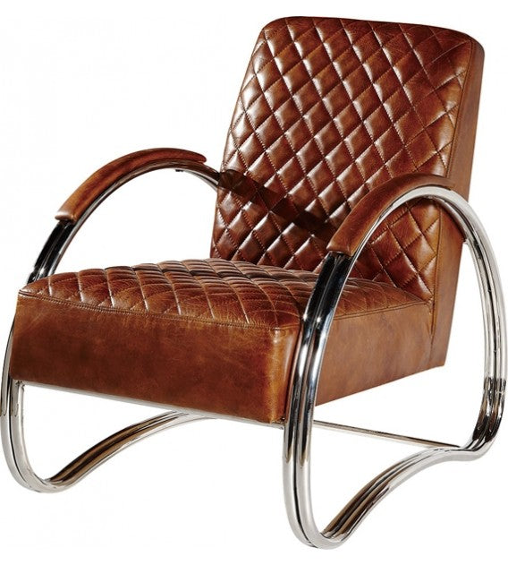 Pleated Leather Lounge Armchair, Cocolea, , ,