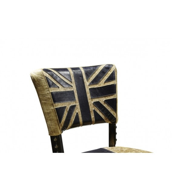 Vintage Leather Union Jack Dining Chair, Cocolea, , ,