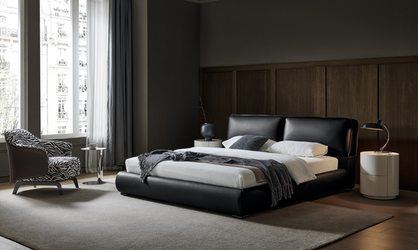 Tribeca Black Leather Bed, Cocolea, , ,