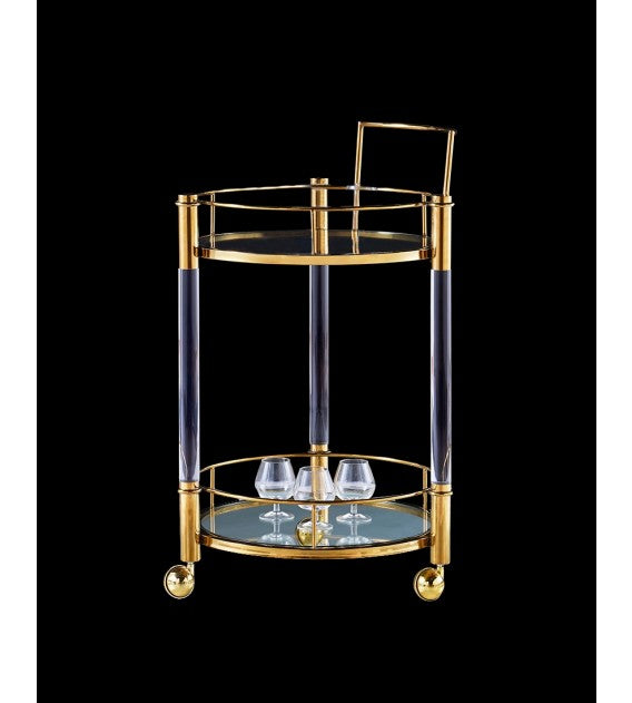 Roundup Lucite Acrylic Round Bar Cart - CUSTOMISE, Cocolea, , ,