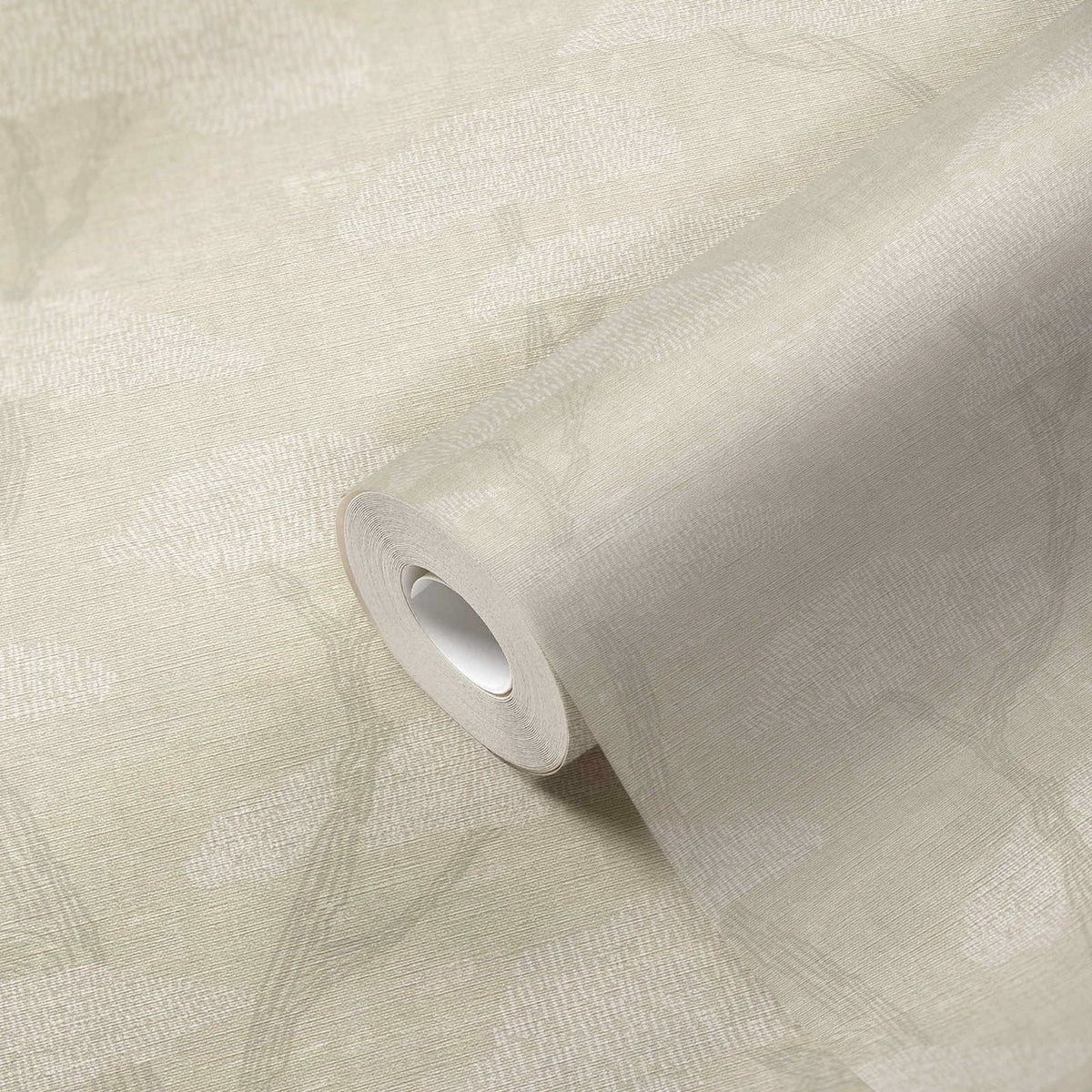 Chinoiserie Tree wallpaper in Light Beige by Natty & Polly, full pattern view