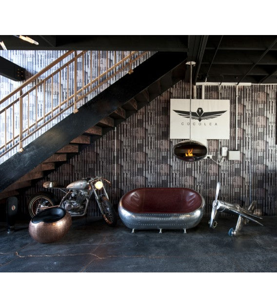 Cocoon Fires Aeris Fireplace Hanging ALL STAINLESS STEEL - Ethanol Fireplace, Cocolea, , ,