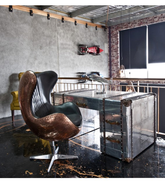 Turbojet Aluminium and Wood Desk, Cocolea, , ,