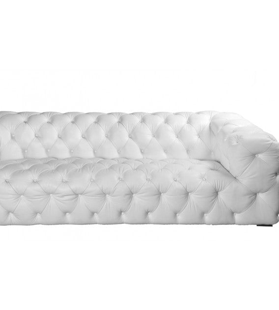 Regal Aviator Spitfire Polished Brass and White Leather Chesterfield Lounge - 3 seat, Cocolea, , ,