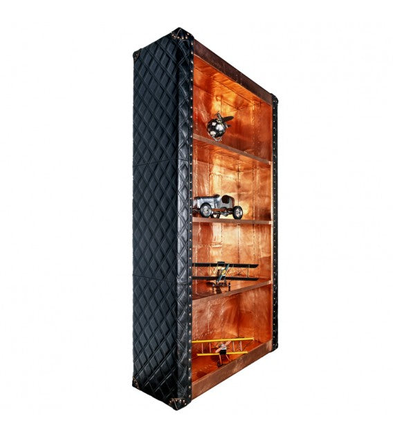 Piper Aztec Copper and Black Leather Bookshelf, Cocolea, , ,