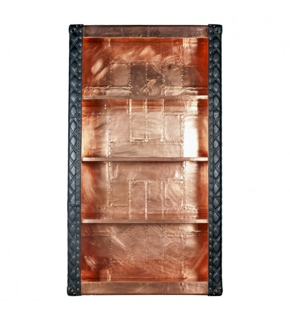 Piper Aztec Copper and Black Leather Bookshelf, Cocolea, , ,