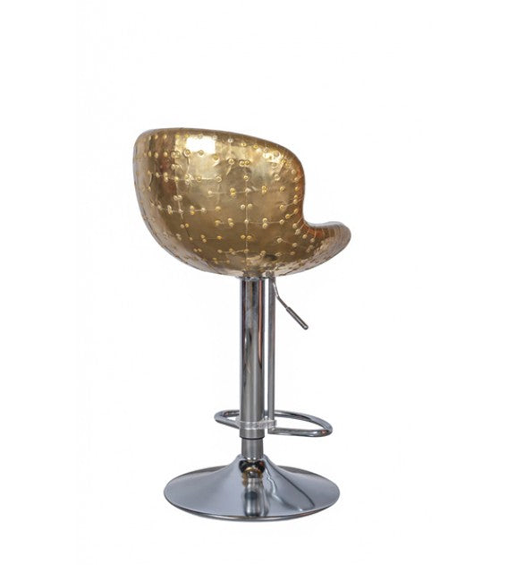 The Baron X2 Polished Brass and White Leather Bar Stool, Cocolea, , ,