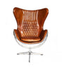 Admiral Brown Leather and Aluminium Egg Chair, Cocolea, , ,