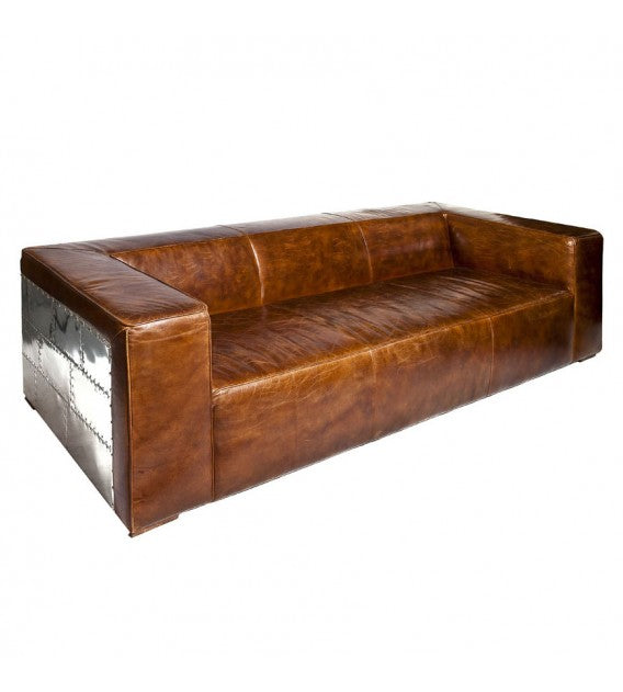 Voyager Aluminium and Brown Leather Lounge, Cocolea, , ,
