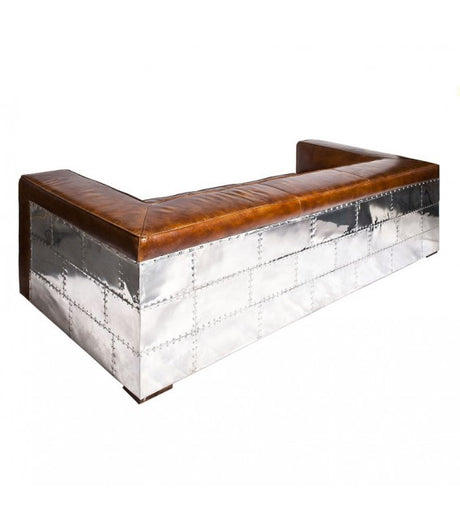 Voyager Aluminium and Brown Leather Lounge, Cocolea, , ,