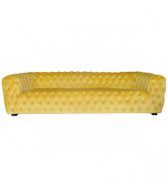 Roundback Beautico Yellow Velvet Chesterfield Four seat Lounge, Cocolea, , ,
