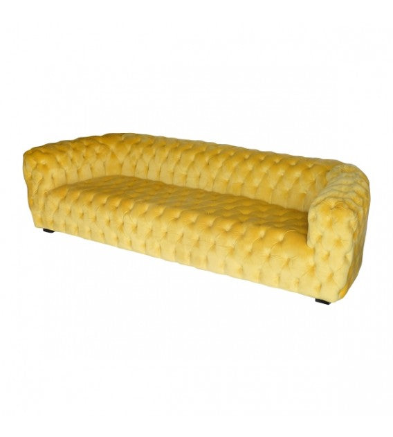 Roundback Beautico Yellow Velvet Chesterfield Four seat Lounge, Cocolea, , ,