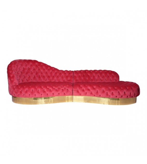 Billionaire Curved Peach Velvet Chesterfield Lounge, Cocolea, , ,