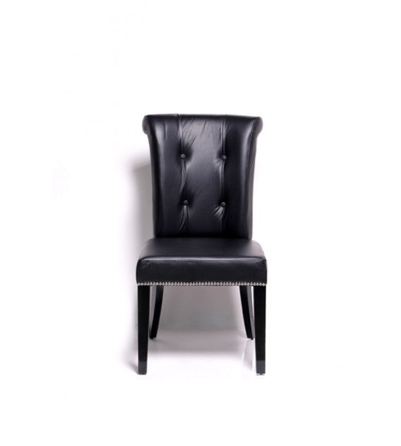 Frederika Black Leather Dining Chair, Cocolea, , ,