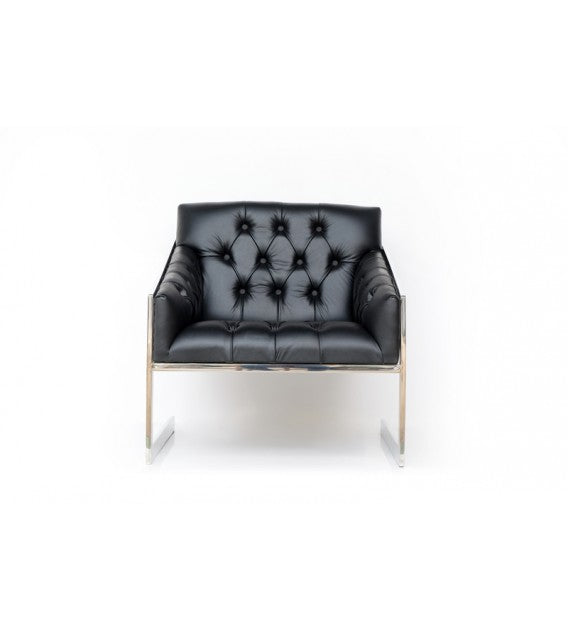 Frederika Black Chesterfield Floating Back Armchair, Cocolea, , ,