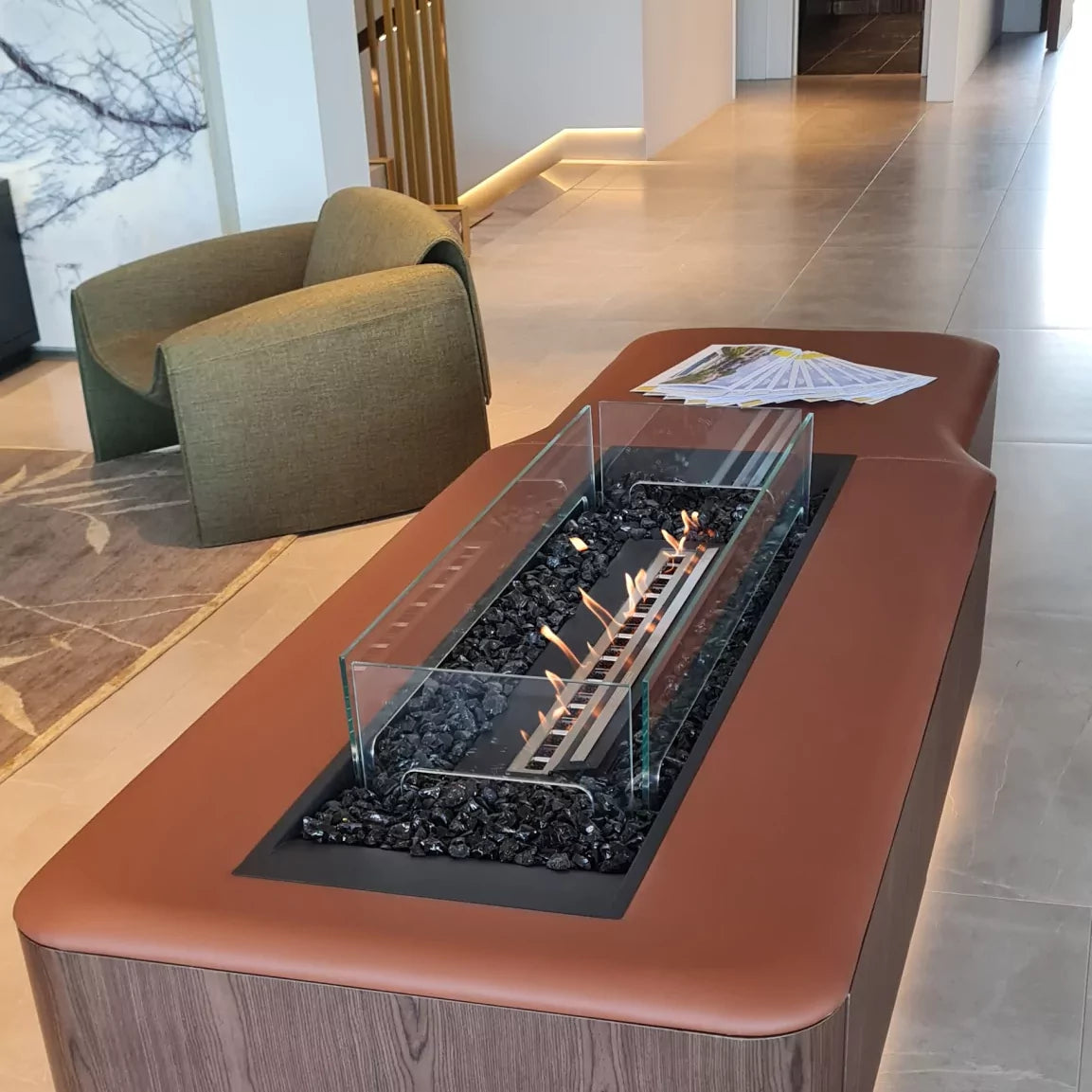 EcoSmart Fire Linear 65 Fire Pit Kit – lifestyle
