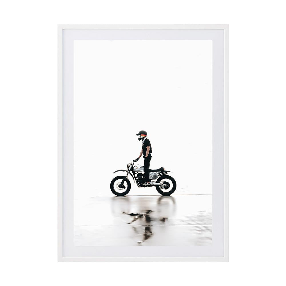 Quiet Rider by Rilona Murwiki | Framed Art Print, Fine Print Co, 500 x 760 mm, Photographic Paper, White Frame