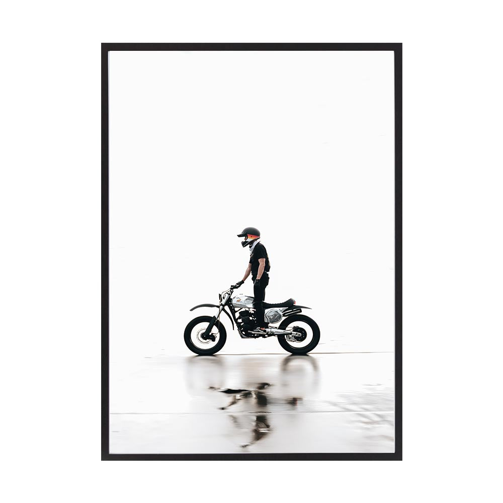 Quiet Rider by Rilona Murwiki | Framed Art Print, Fine Print Co, 500 x 760 mm, Canvas, Black Frame