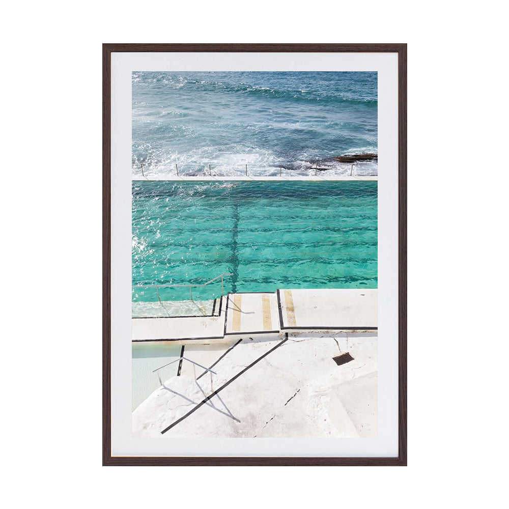 Bondi Pools 03 by Matt Johnson | Framed Art Print, Fine Print Co, 400 x 500 mm, Matt Photographic Paper, Walnut Frame