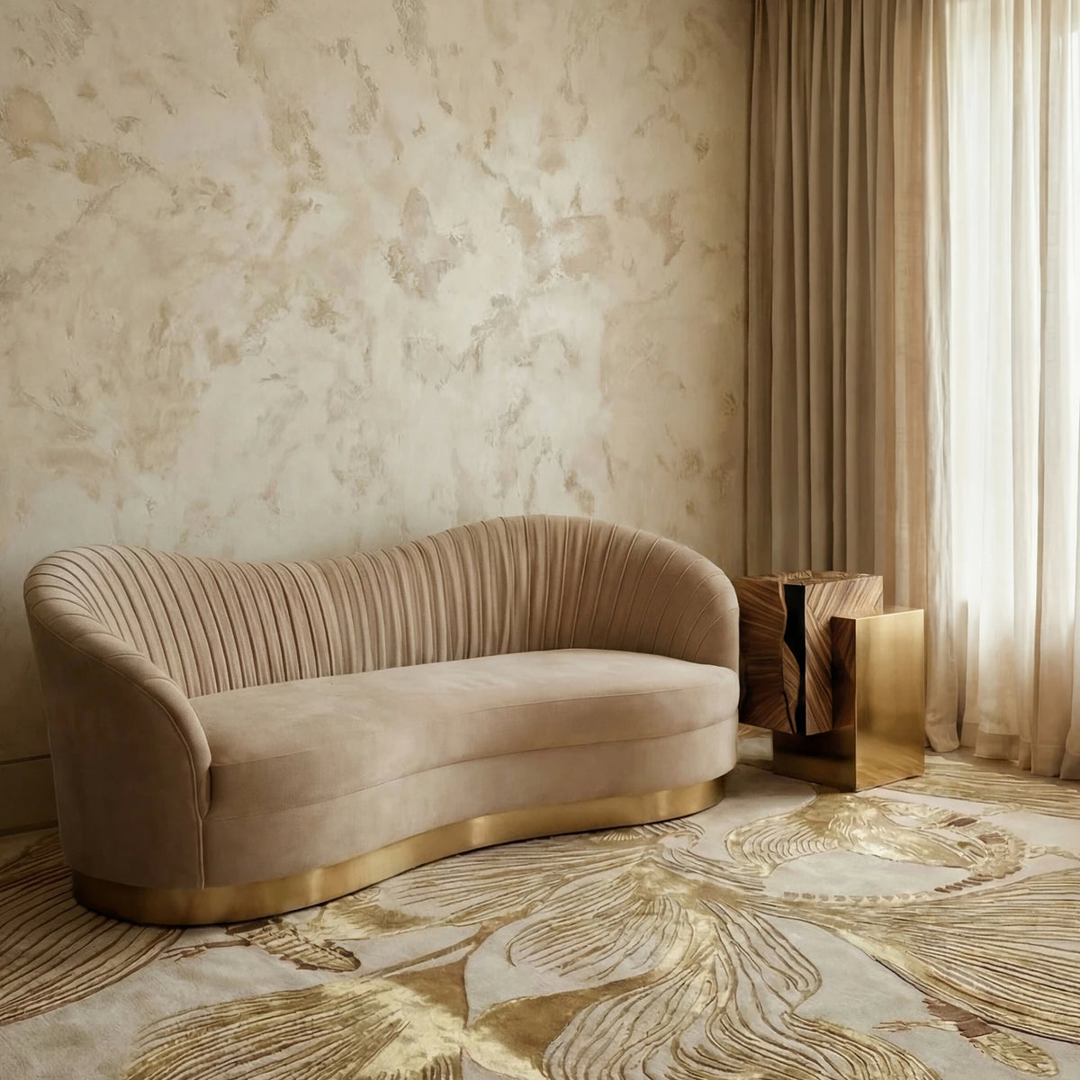 Flora Golden Rug by KOKET – view 3