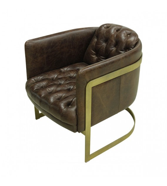 Gatsby Vintage Brown Leather and Iron Armchair, Cocolea, , ,