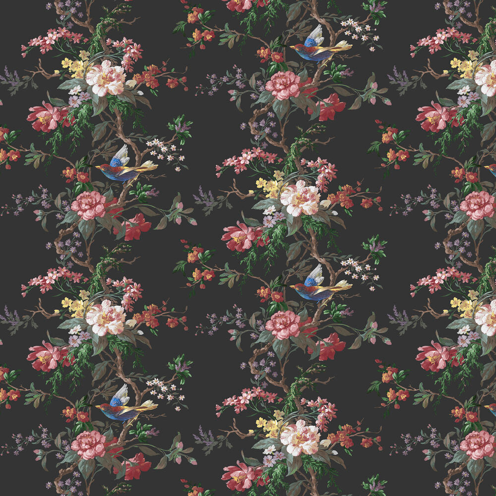 Venetian wallpaper in Noir by Natty & Polly, full pattern view