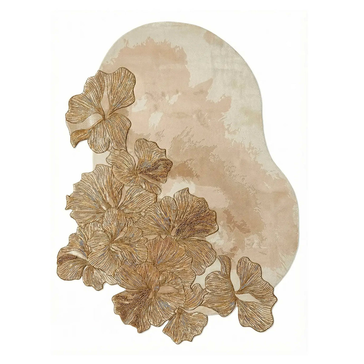 Hibiscus Bronze Oval Rug by KOKET