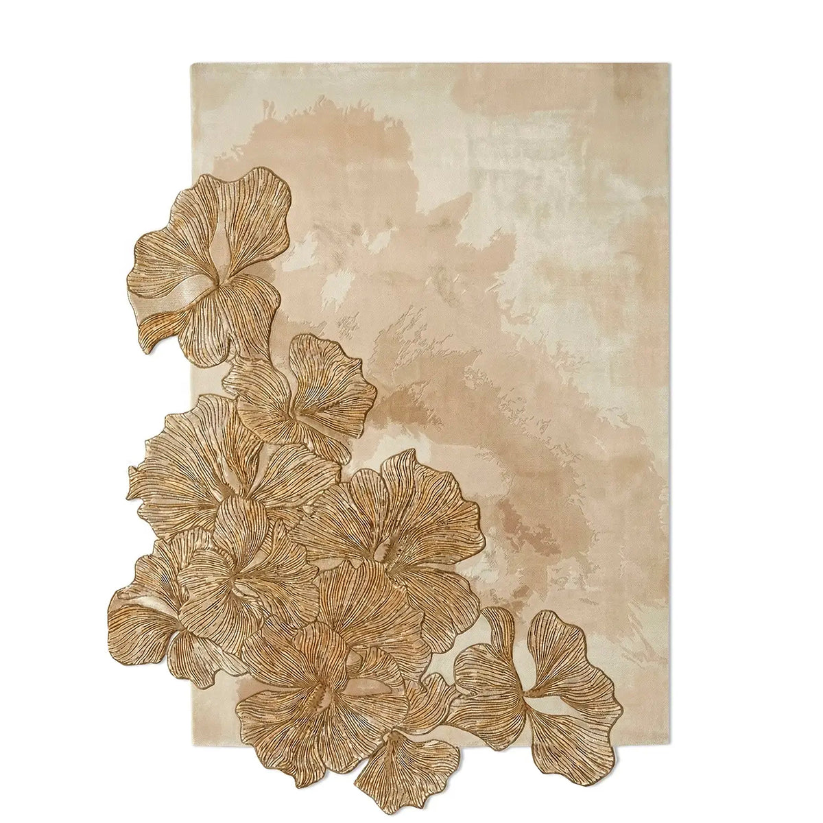 Hibiscus Bronze Rectangle Rug by KOKET