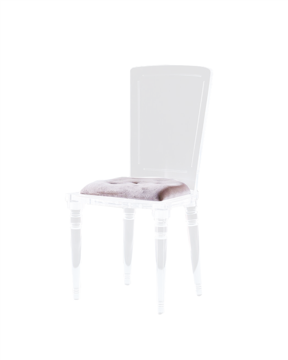Abbey Lucite Acrylic Armless Dining Chair with Chesterfield Cushion - CUSTOMISE, Cocolea, , ,
