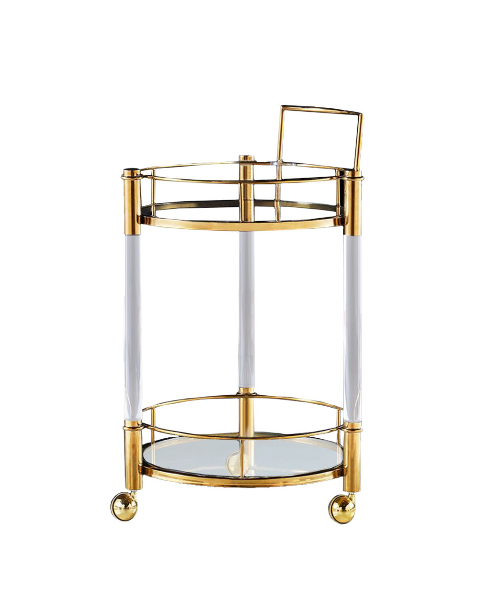 Roundup Lucite Acrylic Round Bar Cart - CUSTOMISE, Cocolea, , ,