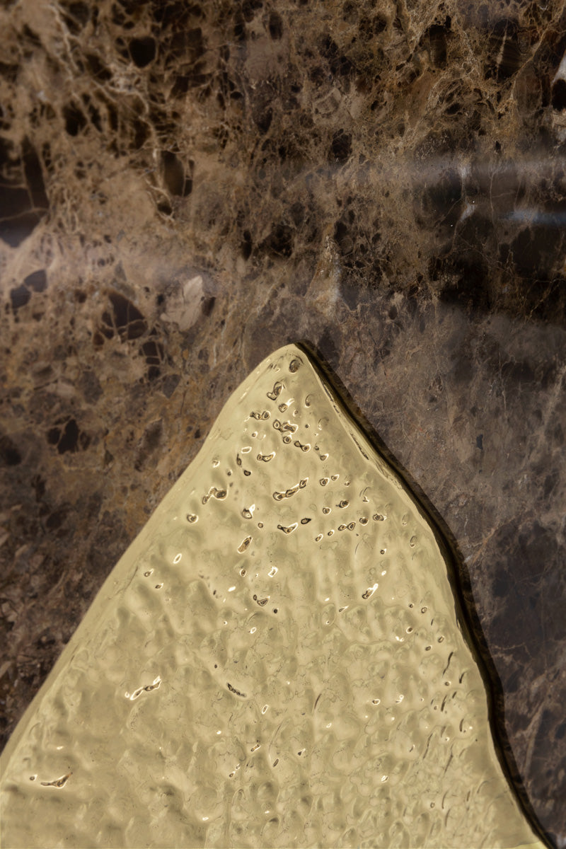 Monochrome Brown Veneer Marble Sideboard, Cocolea, , ,