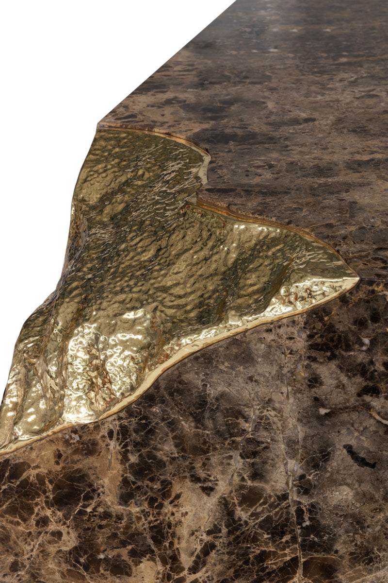 Monochrome Brown Veneer Marble Sideboard, Cocolea, , ,