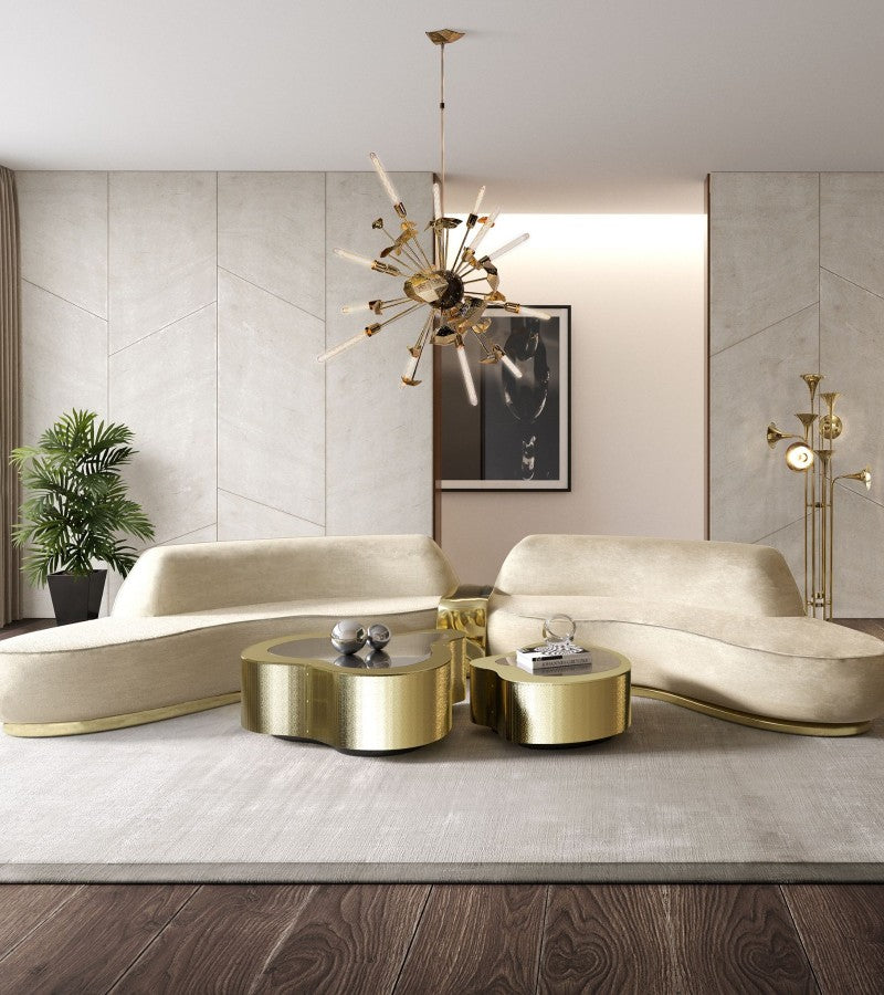 Wave Hammered Brass Center Table by Boca do Lobo – view 7