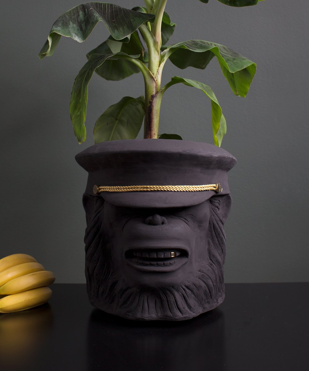 Monkey Face Pot Black Big, Cocolea, , ,