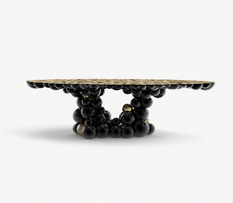 Newton Black Gold Dining Table by Boca do Lobo