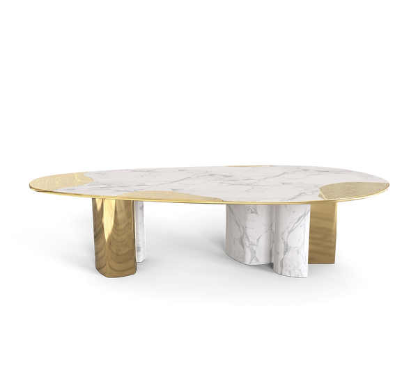 Ophelia Carrara Marble and Gold Dining Table, Boca do Lobo, , ,