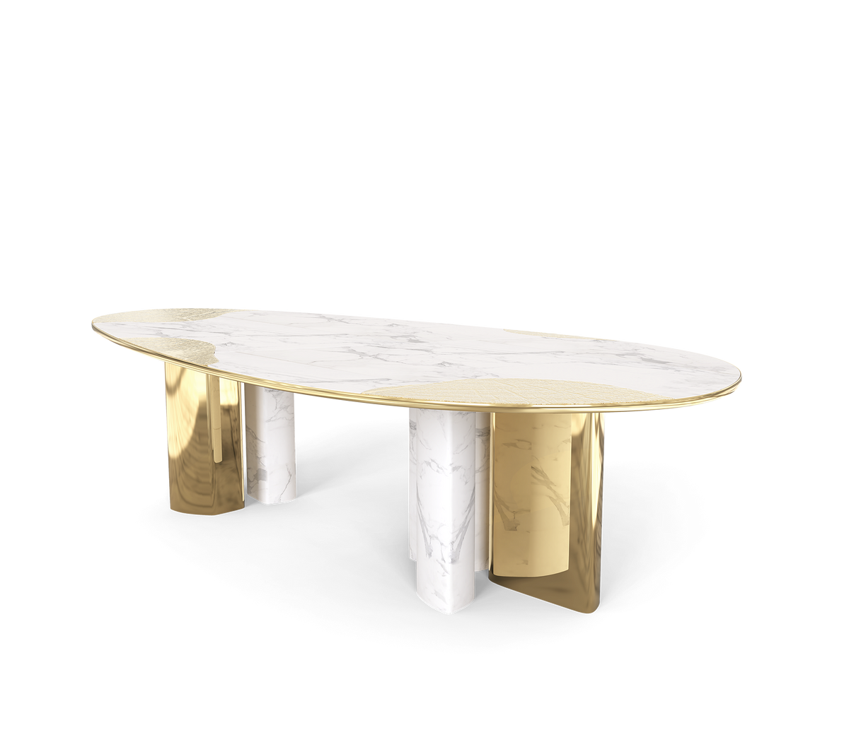 Ophelia Carrara Marble and Gold Dining Table by Boca do Lobo – view 4