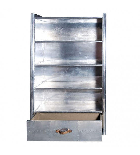 Silvare Aluminium Bookshelf with Drawer, Cocolea, , ,