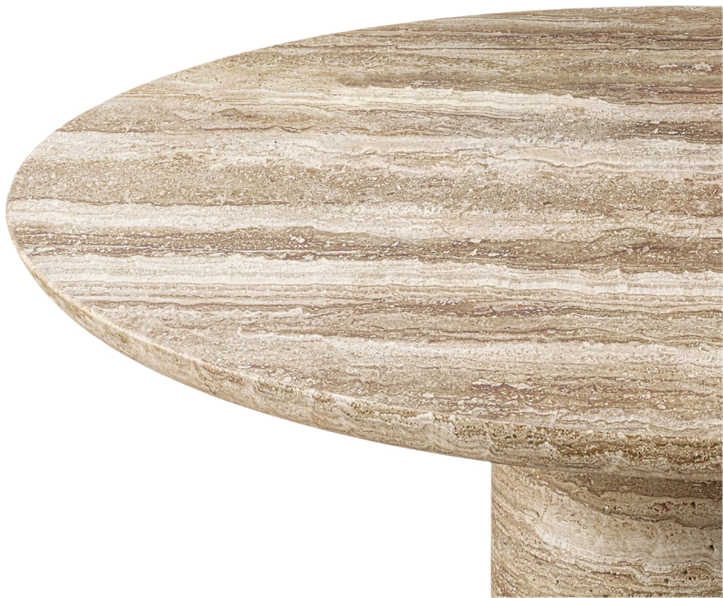 Cascadia Curved Round Travertine Dining Table, Cocolea, , ,